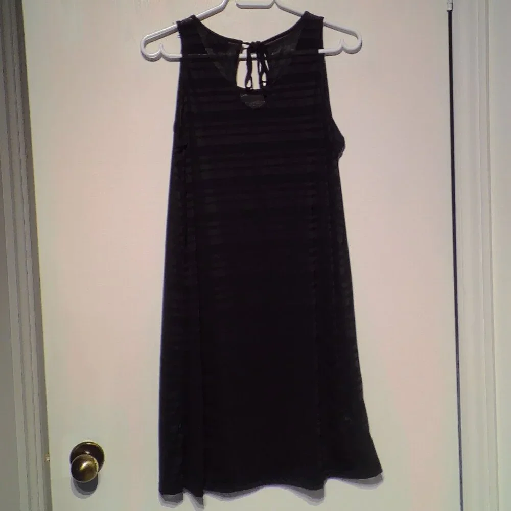 Women's Black Sheer Sun Dress/Cover Up Size Medium "BB Collection" - VGC - Picture 4 of 4